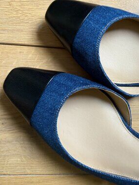 Veronica Beard Cecile Denim Cap-Toe Slingback